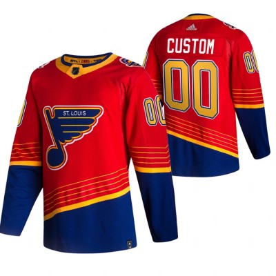 St. Louis Blues Custom Red Men's Adidas 202021 Reverse Retro Alternate NHL Jersey